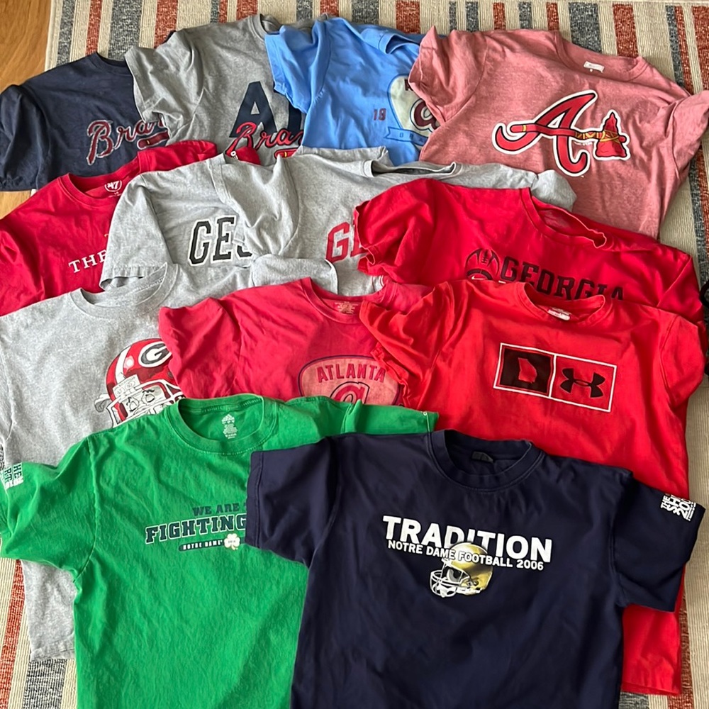 ATL Braves, UGA Dawgs and ND Fighting Irish T-shirts